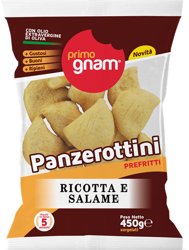 PRIMO GNAM PANZEROTTINIRICOTTA E SALAME 450 GR.