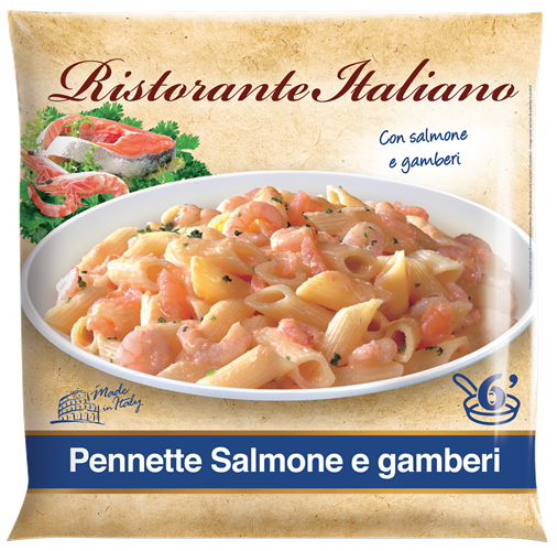 PENNETTE SALMONE E GAMBERI GELIT GR.500